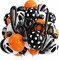 Greentek; Halloween Birthday Balloons with BOO Foil Balloon, 42 Pcs Black Orange Halloween Balloons with Ghost, Eyeball and Dot Prints, Latex Balloon Set with Ribbon for Spooky Party Decorations, Balloon Garland; Category:Foil Balloons; Image:2